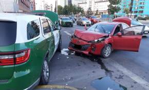 3 lesionados dejó colisión entre patrulla de Carabineros y automóvil en Antofagasta [FOTOS]